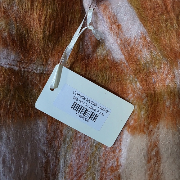 NWT Plaid Orange and White Women's Jacket - Picture 4 of 4